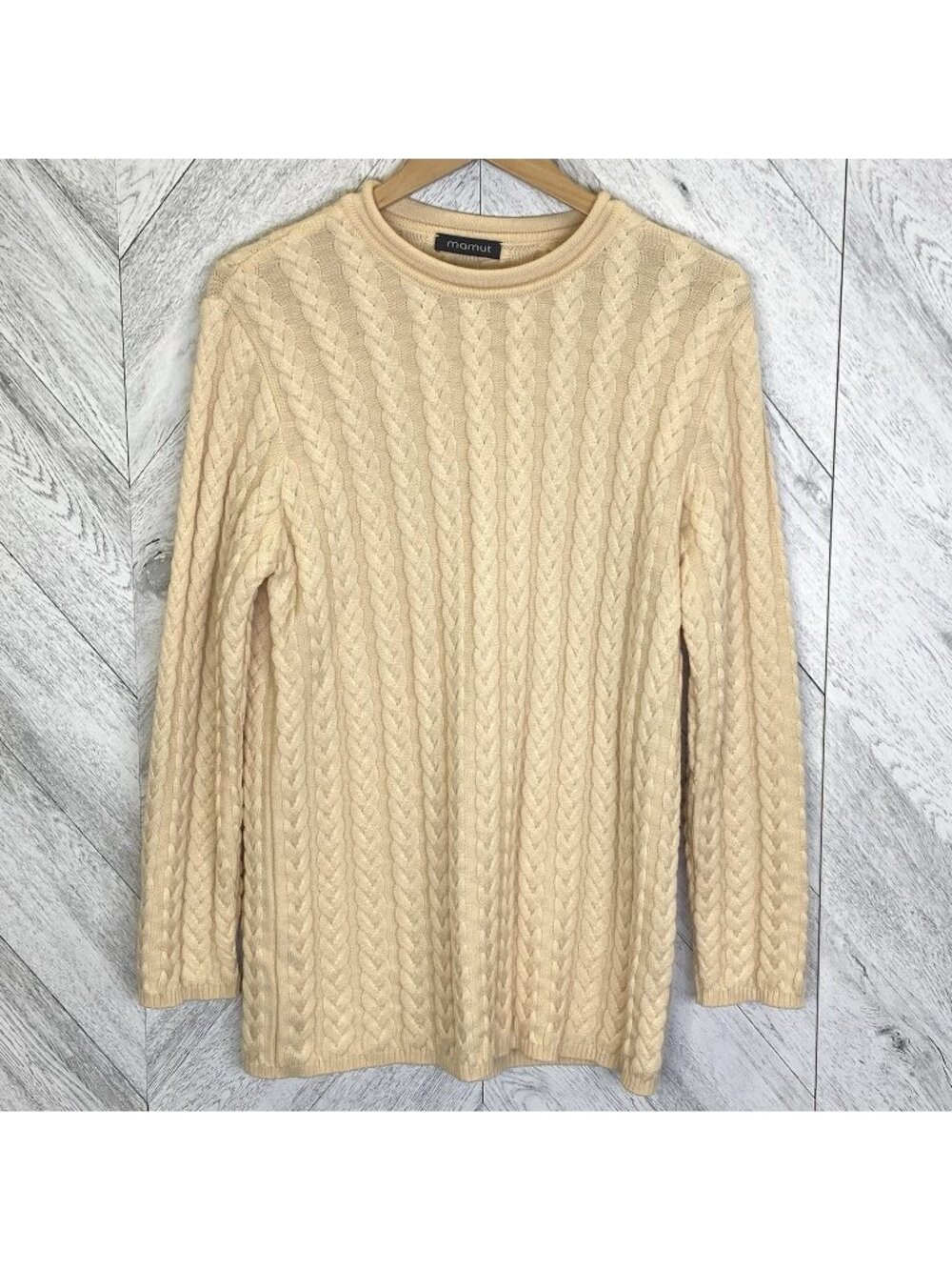Mammut Extrafine Merino Wool Fisherman Cable Knit Sweater Cream EU Women Size 38